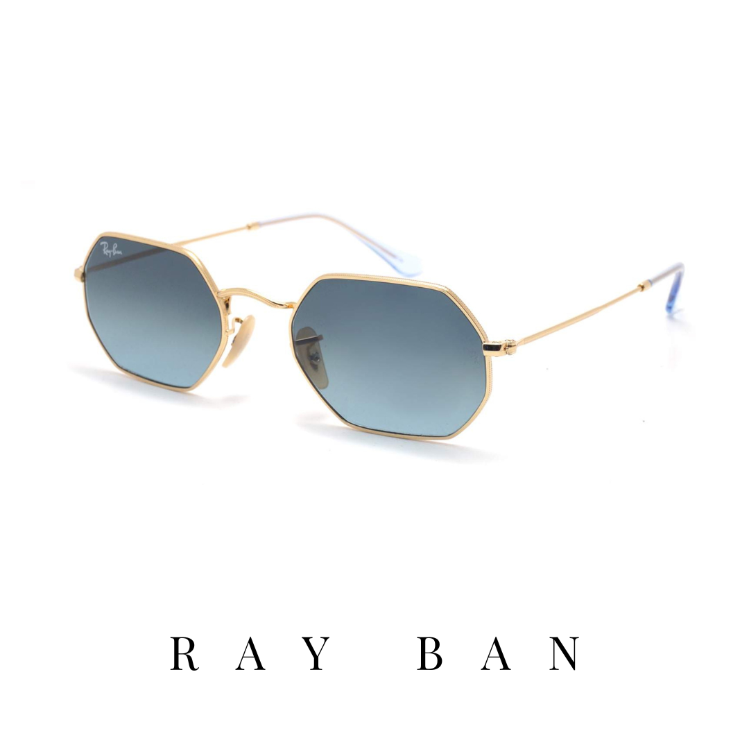 Ray Ban - 'Octagonal' - Unisex - Gold&Blue Gradient