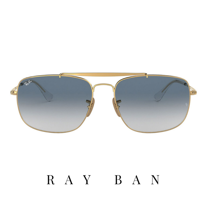 Ray Ban - 'The Colonel' - Rectangle - Gold&Blue Gradient