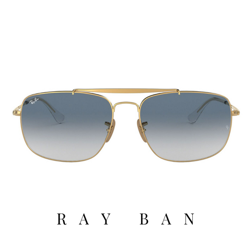 Ray Ban - 'The Colonel' - Rectangle - Gold&Blue Gradient