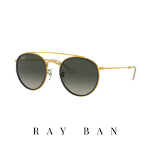 Ray Ban - 'Round Double Bridge' - Unisex - Gold/Black&Grey Gradient