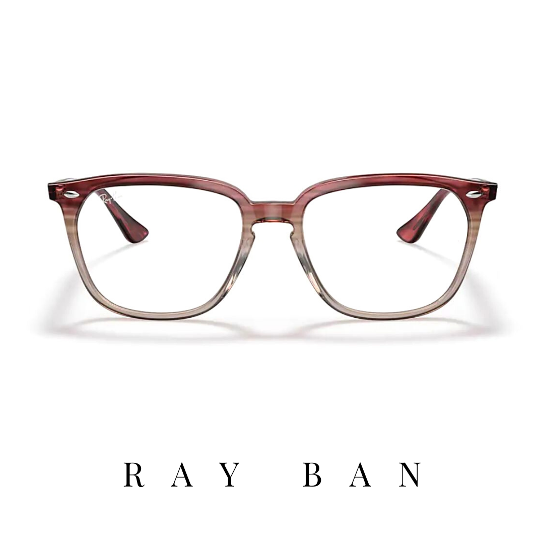 Ray Ban Eyewear - Square - Transparent Bordeaux&Grey