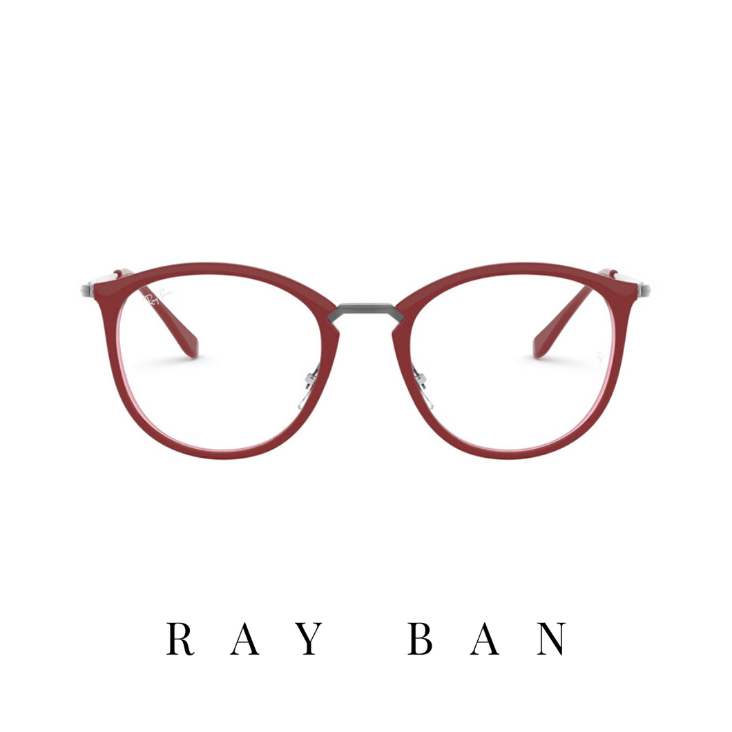 Ray Ban Eyewear - Round - Burgundy/Silver