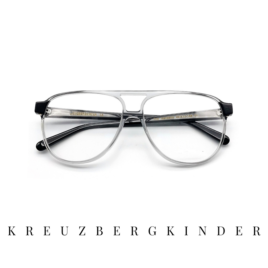KreuzbergKinder Eyewear - 'Tim' - Transparent Light Grey/Black